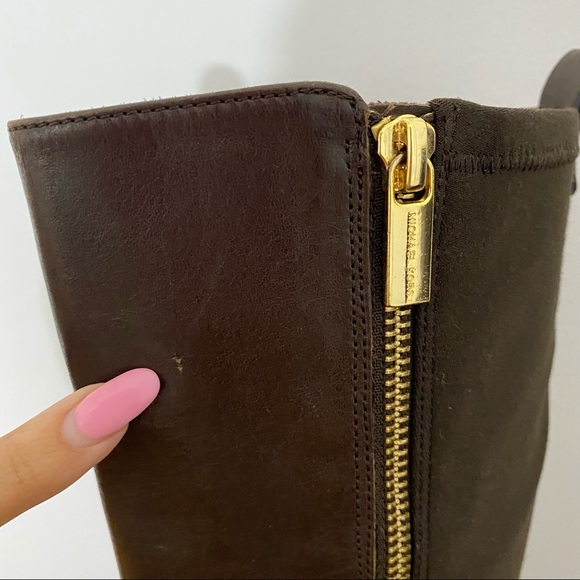 SOLD Michael Kors Arley Dark Brown Leather Stretch Tall Riding Boot Size 8 - Picture 9 of 16